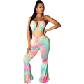 Wholesale Women Clothing Tie-Dye Suits Casual 2 Piece Women Outfit Two Pieces Set